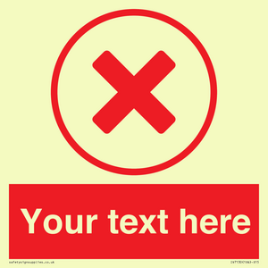 Custom red background, red cross in circle sign